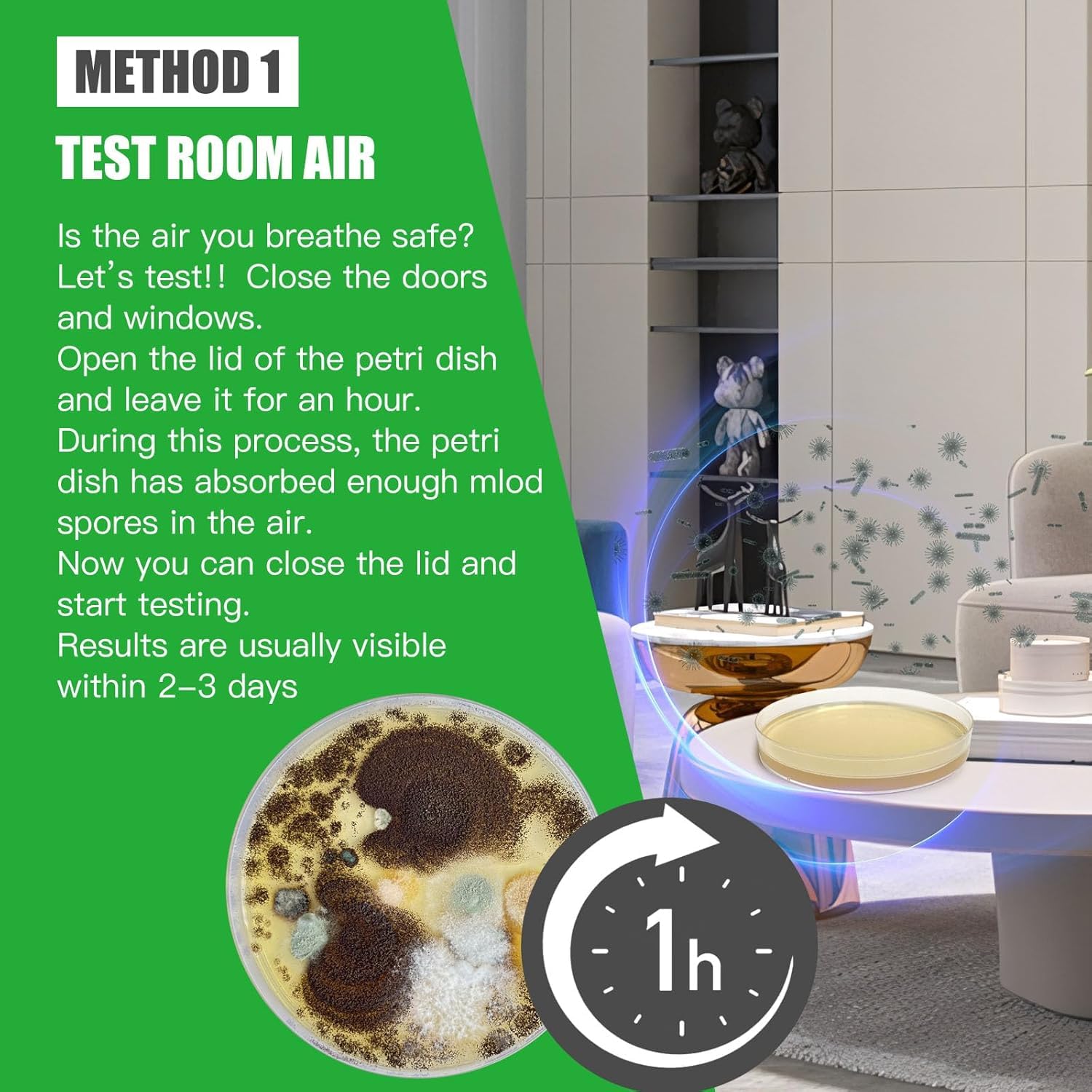 Detalle 2 de Entimp Mold Test Kit, 8 Tests for Air, HVAC, and Surface Sampling