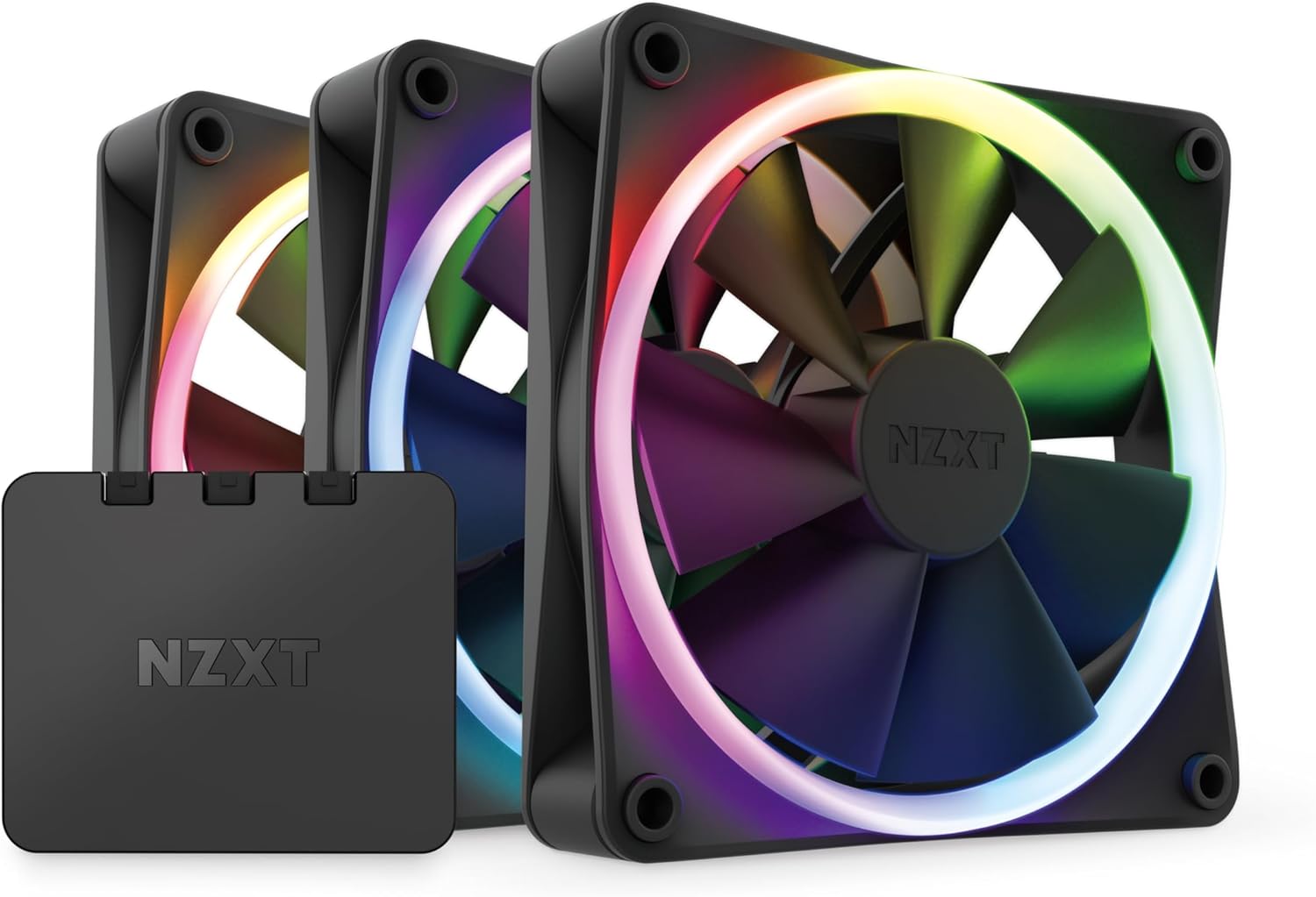 Thumbnail 1 de NZXT F120 RGB Fans (RF-R12TF-W1) – 120-mm-RGB-Lüfter mit Controller für leise Kühlung