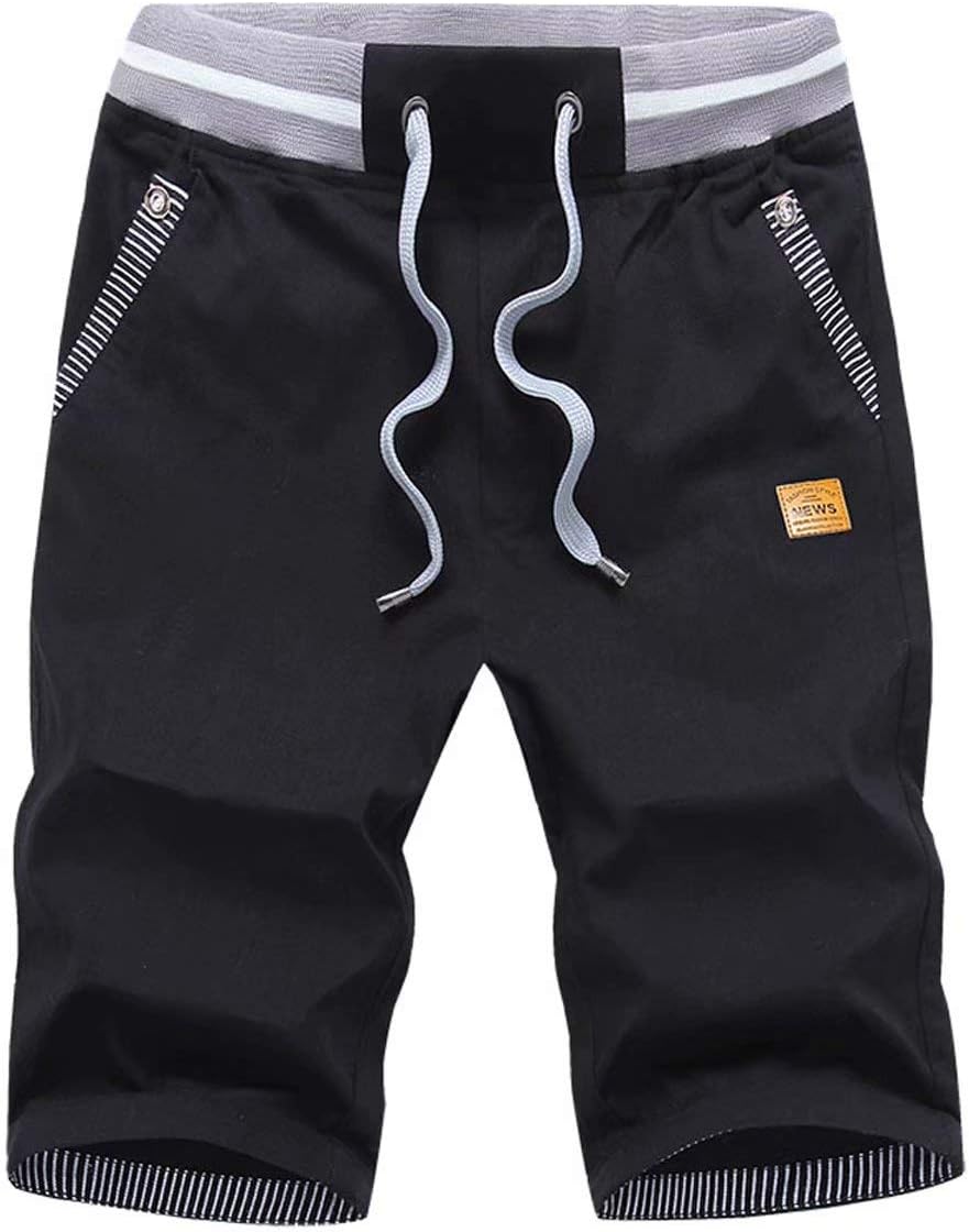 Detalle de Tansozer Men's Classic-Fit Shorts with Drawstring Waist and Pockets