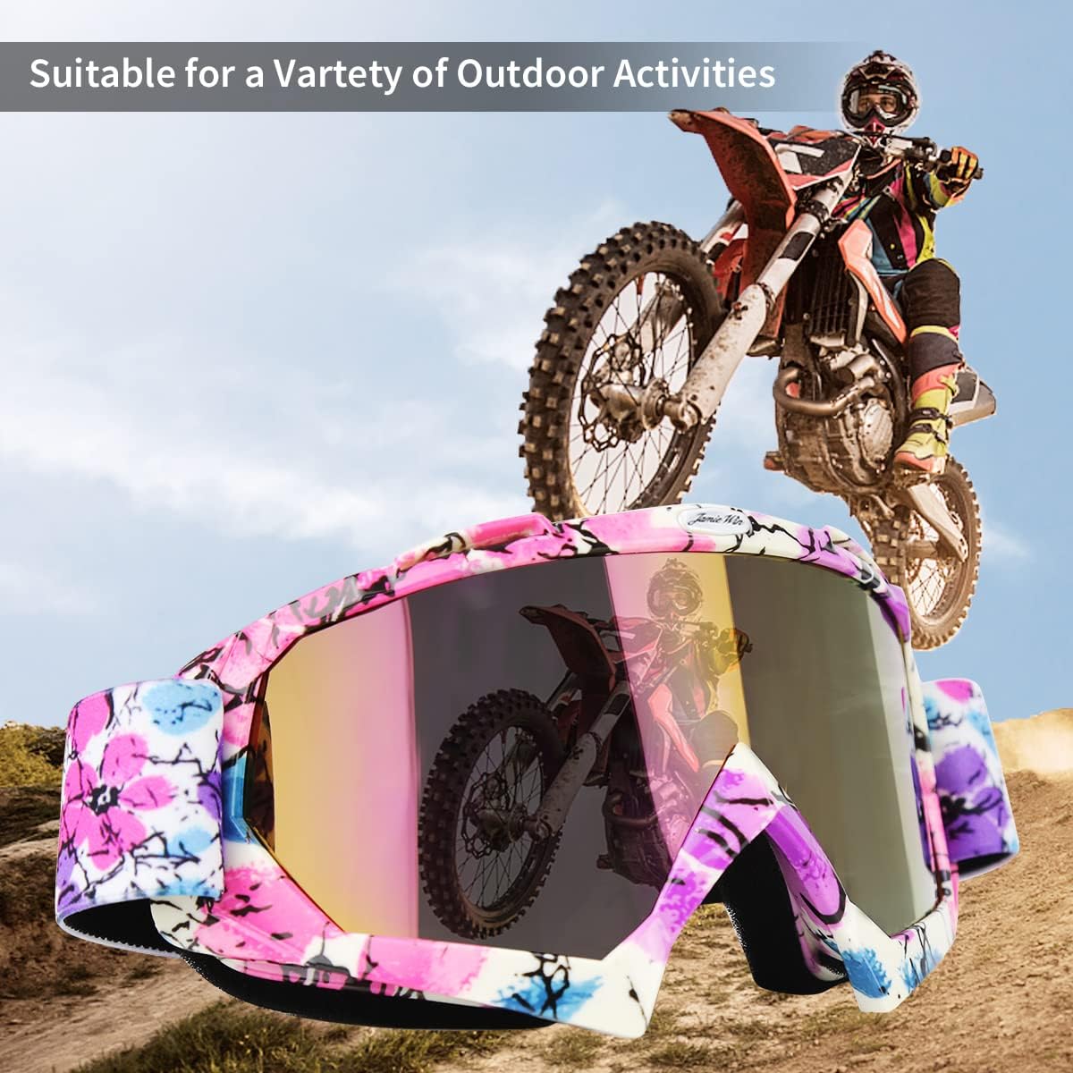Thumbnail 1 de JAMIEWIN Motocross Goggles — Anti-Fog, UV400, Lightweight Offroad Goggles for Men, Women & Kids