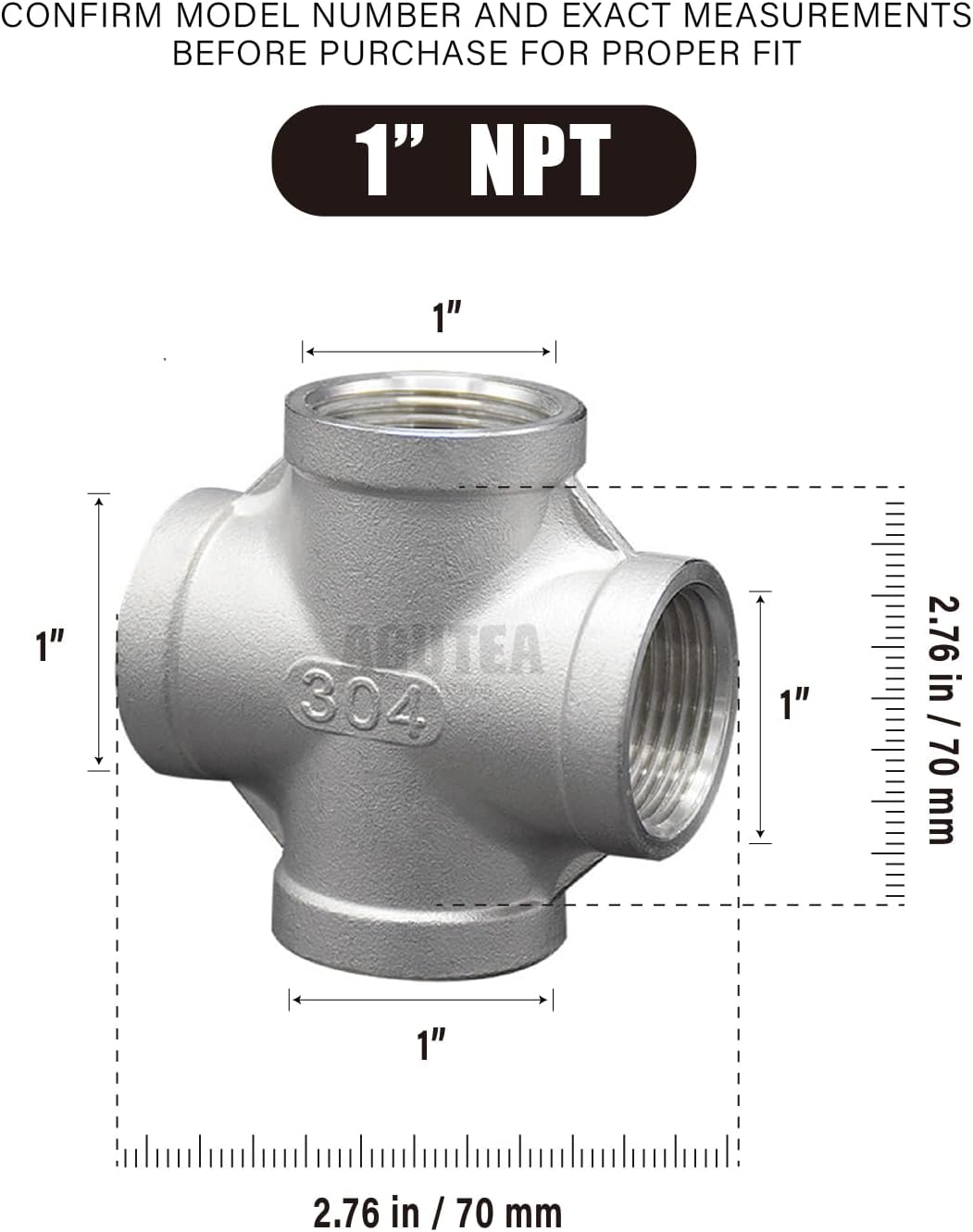 Detalle 2 de AGUTEA Stainless Steel Pipe Cross, 1 Inch