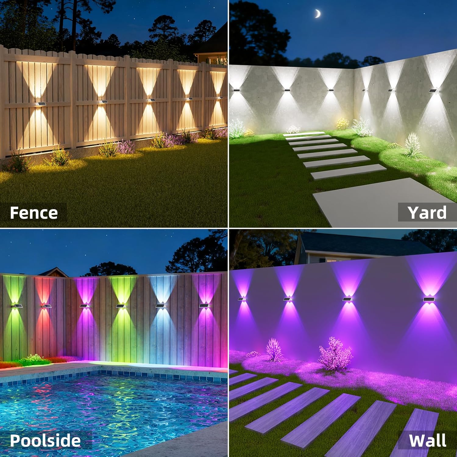 Thumbnail 3 de NIORSUN Lampada solare da esterno IP65 8 pezzi 3000K/4000K/6500K + RGB, luce verso l’alto e il basso