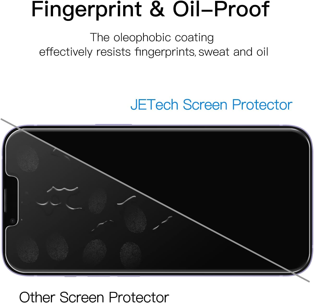 Thumbnail 6 de JETech Privacy Pellicola Protettiva in Vetro Temperato per iPhone 17e (2026) / 16e / 14 da 6,1" - Pacco da 2
