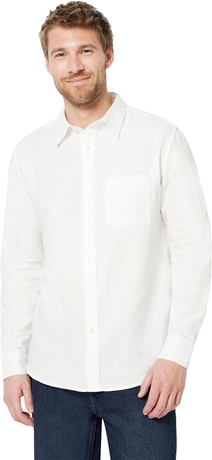 Detalle 2 de Amazon Essentials Men's Regular-Fit Long Sleeve Linen Blend Shirt