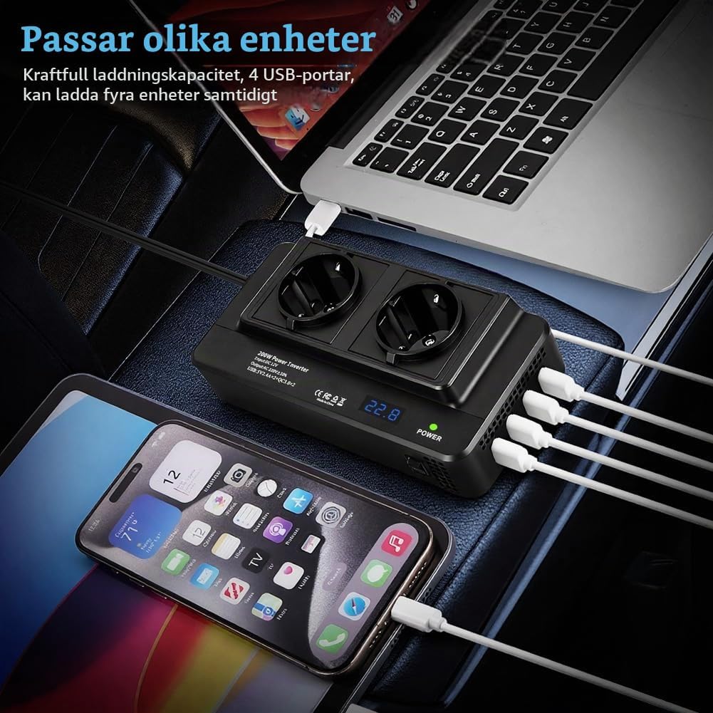 Thumbnail 6 de URAQT U4-CZNBQOG250922-FBA spänningsomvandlare 12 V till 230 V, 200 W