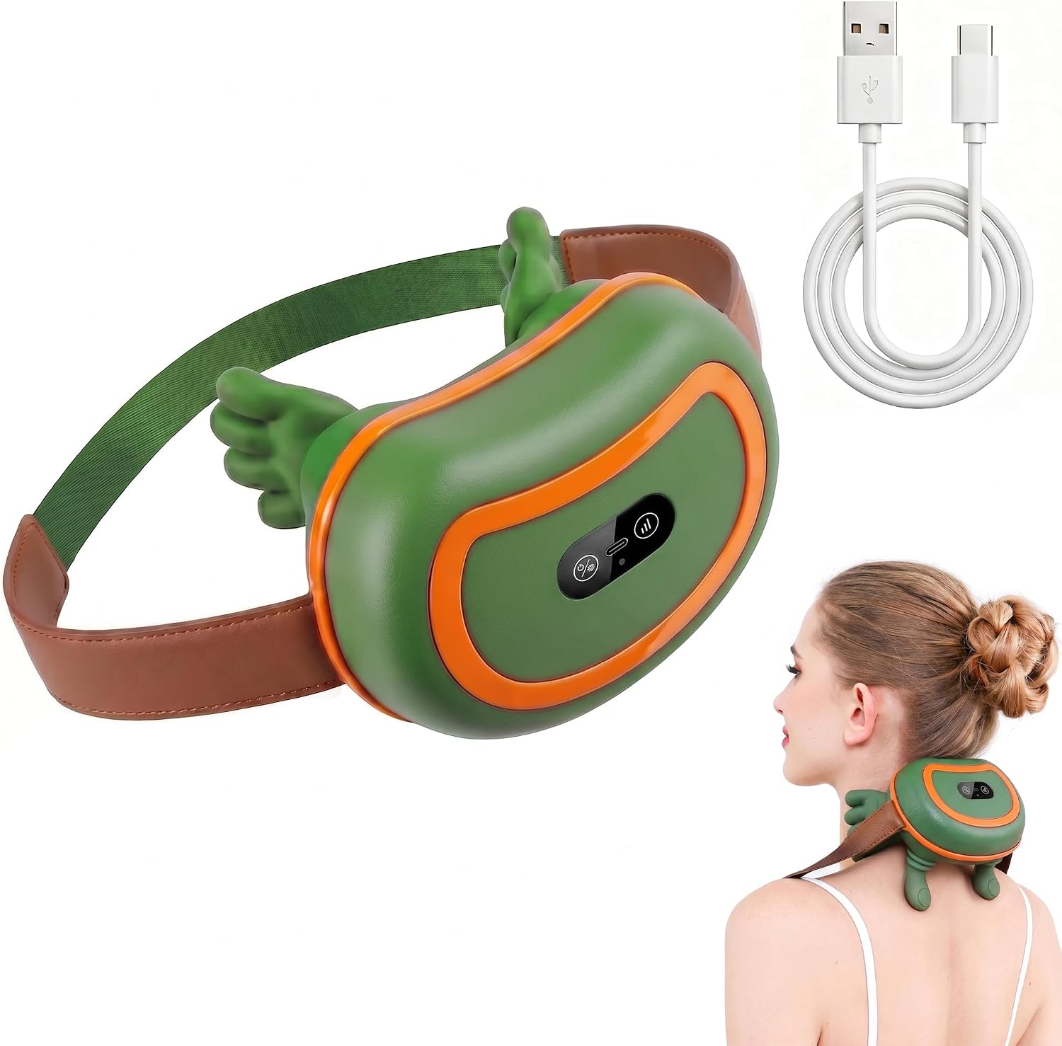 Detalle de Massaggiatore collo 4D senza fili: massaggio profondo per collo e cervicale, cuscino portatile USB