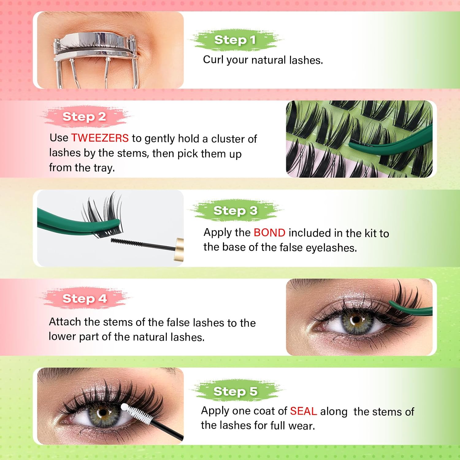 Detalle de KEYYOU Lash Cluster Kit, 144 Clusters