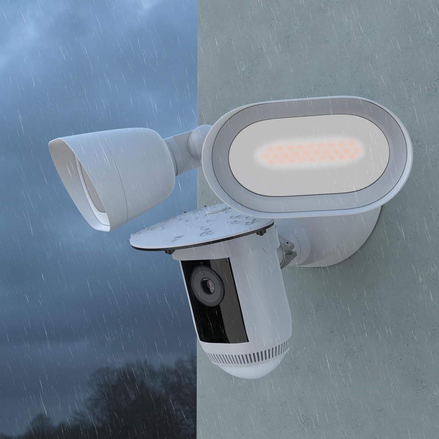Detalle de TIUIHU Protective Cover for Ring Floodlight Cam Wired Pro (Outdoor Rain Cover) – White