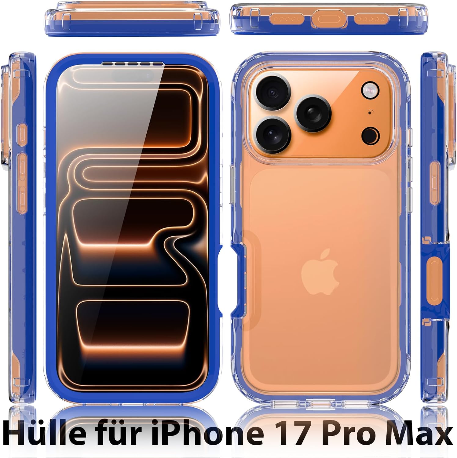 Detalle 2 de Leedia 360° Schutzhülle für iPhone 17 Pro Max 6,9" Blau