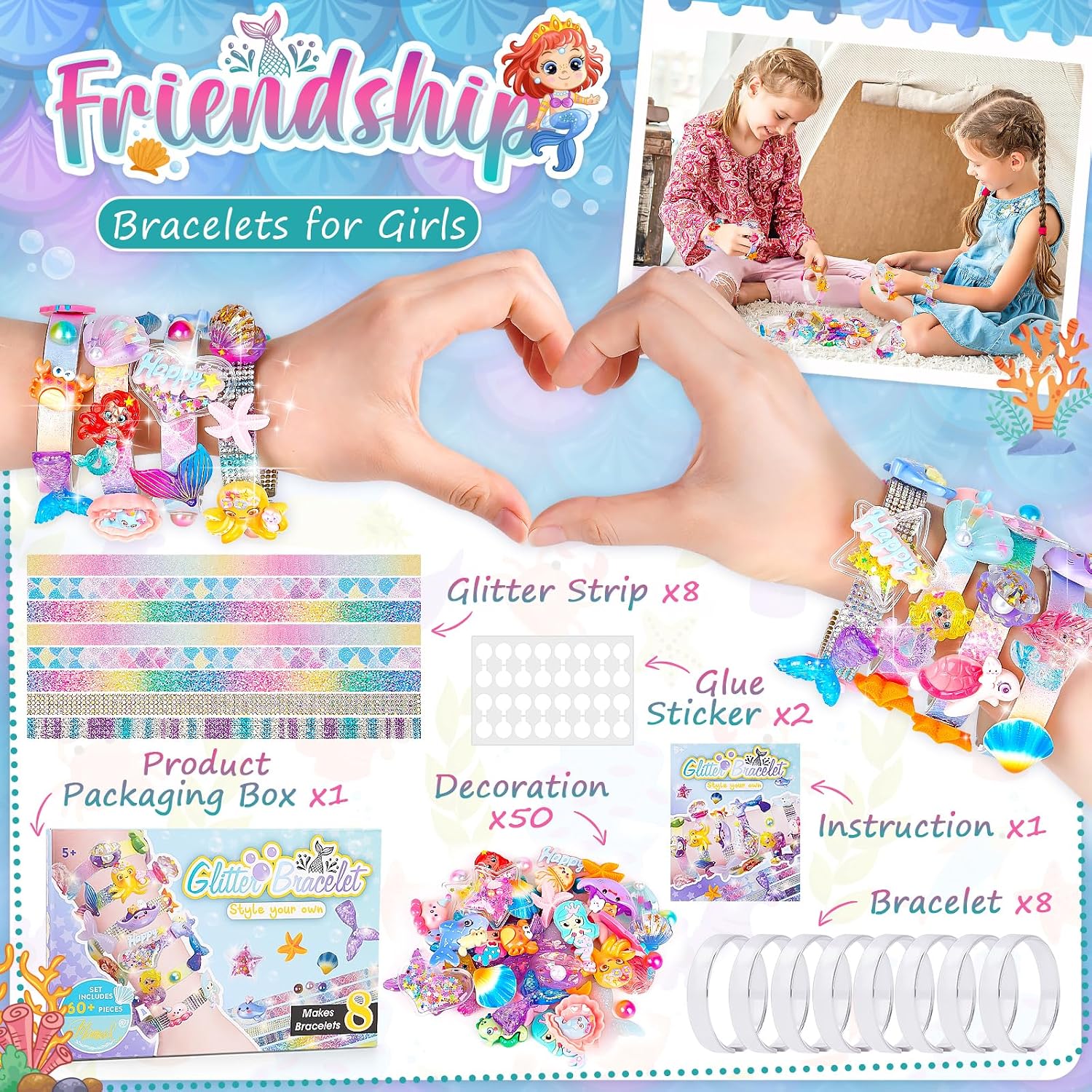 Thumbnail 6 de Eichhoo Mermaid bracelet kit for kids 64 dots