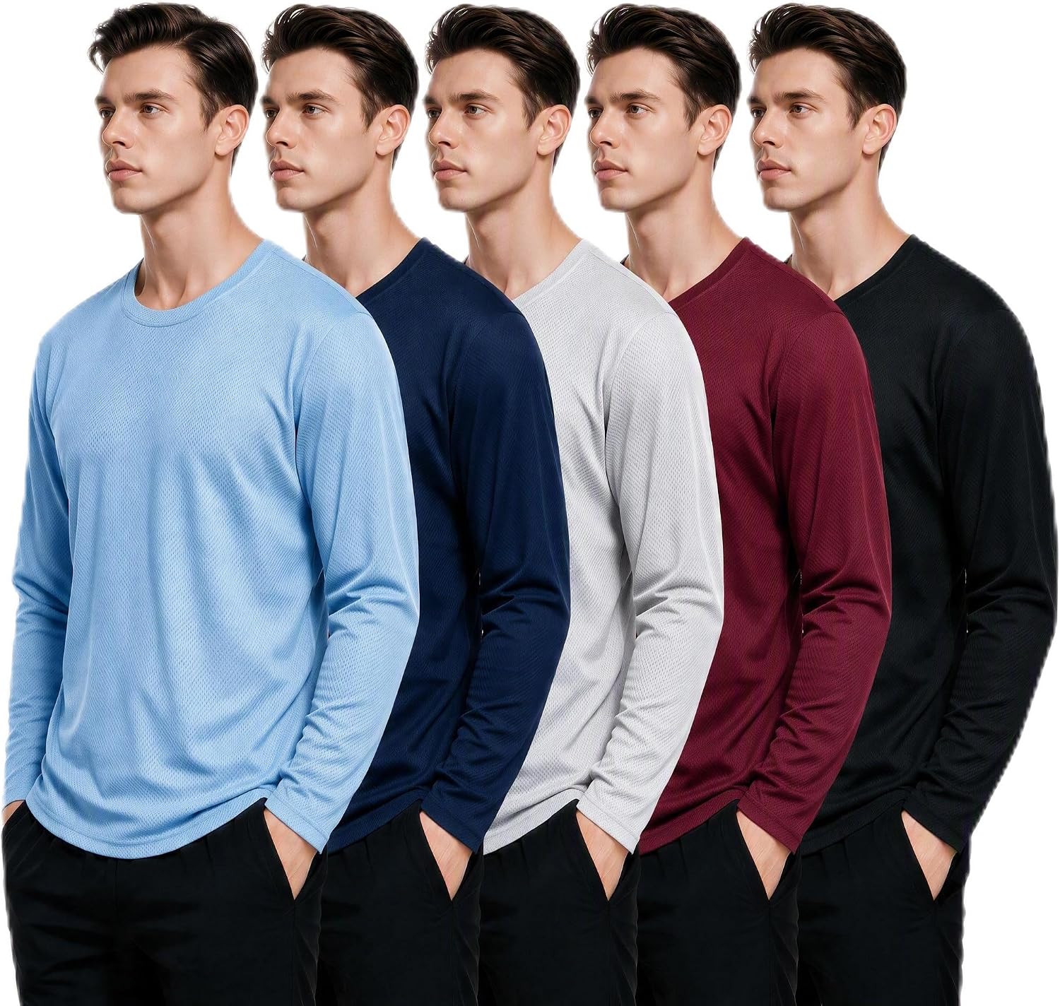 Detalle de Kinglaman Men's Long-Sleeve Workout Shirts