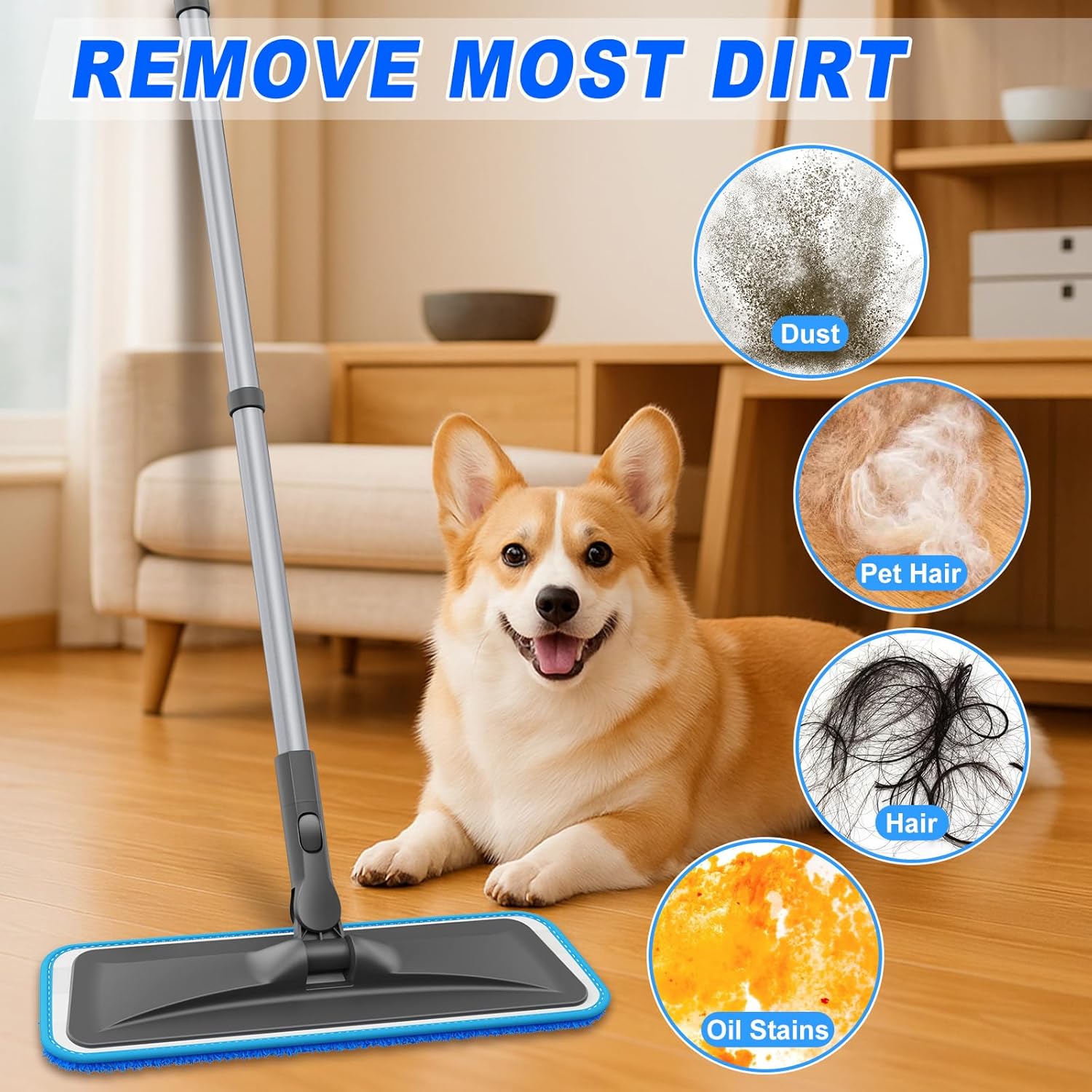 Thumbnail 4 de BPAWA Microfibre Mop with 150cm Adjustable Handle