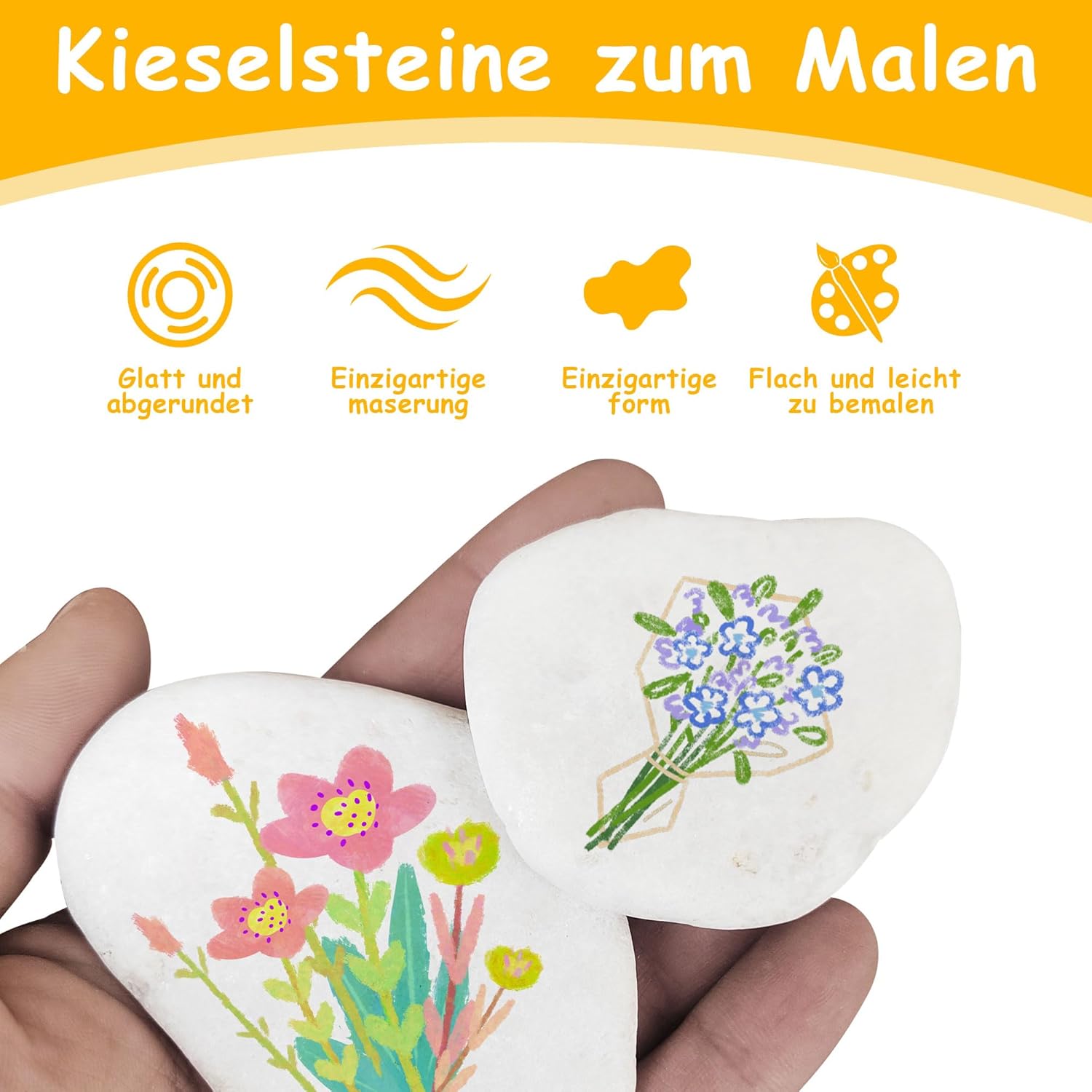 Detalle de XMDROU Bemal-Steine 15 glatte Kiesel 3-8 cm