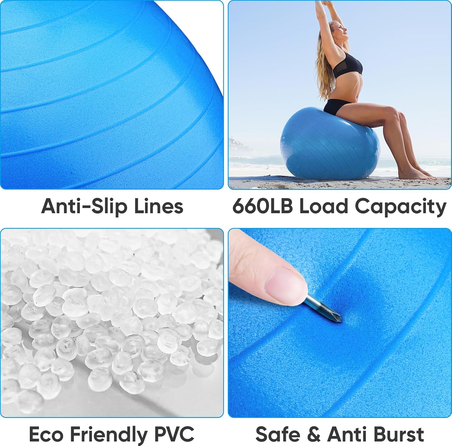 Thumbnail 6 de APEXUP Yoga Ball Exercise Ball (Anti-Slip, Heavy Duty) — 5 Sizes
