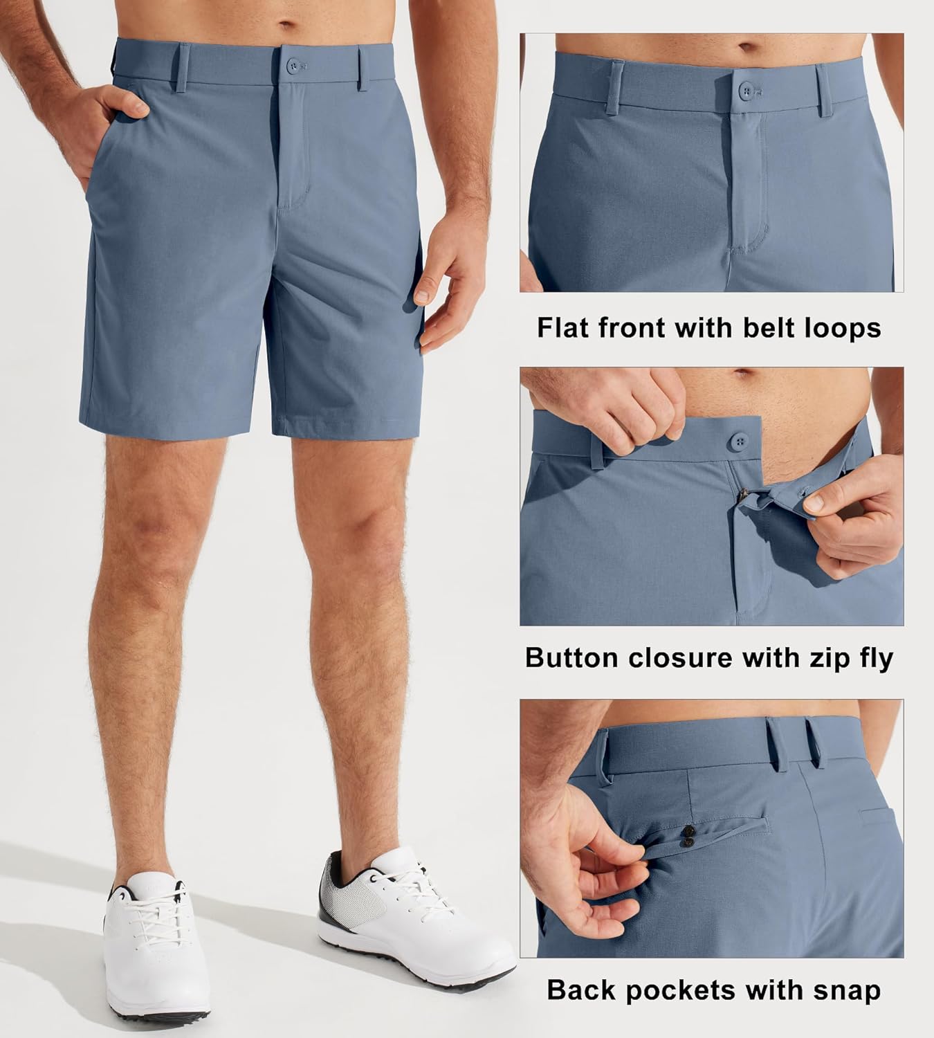 Thumbnail 3 de Libin Mens Golf Shorts (7"/9") — Lightweight Quick-Dry, Water-Resistant Flat-Front Hybrid Shorts