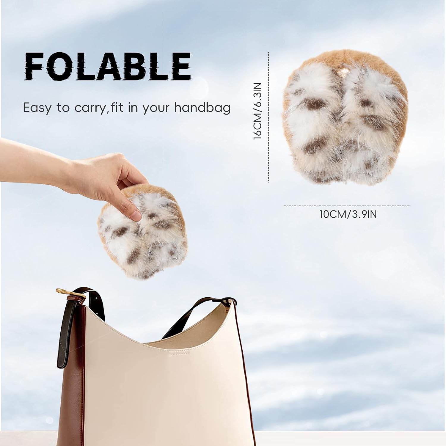 Detalle de Jywm sc Cache-oreilles pour Femmes d’Hiver en Fausse Fourrure — Confort léger et 360° de chaleur