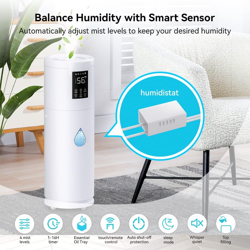 Thumbnail 2 de Humidifiers for Large Room 2000 sq.ft. 17L 💧