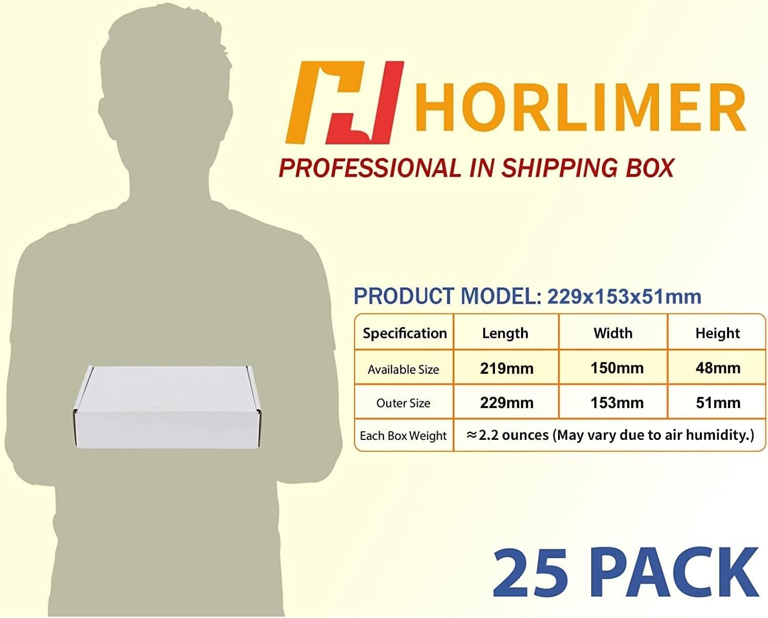 Thumbnail 1 de HORLIMER 25 Pack Shipping Boxes 9x6x2 inches White Corrugated Mail Boxes