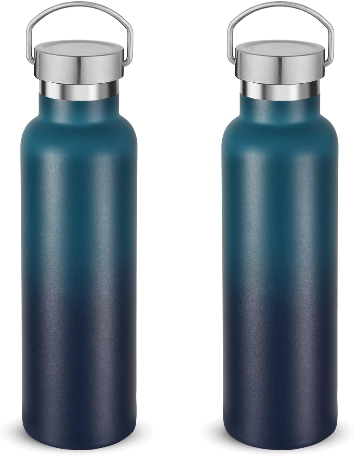 Detalle de Volhoply 600 ml isolerade vattenflaskor, 2-pack i rostfritt stål
