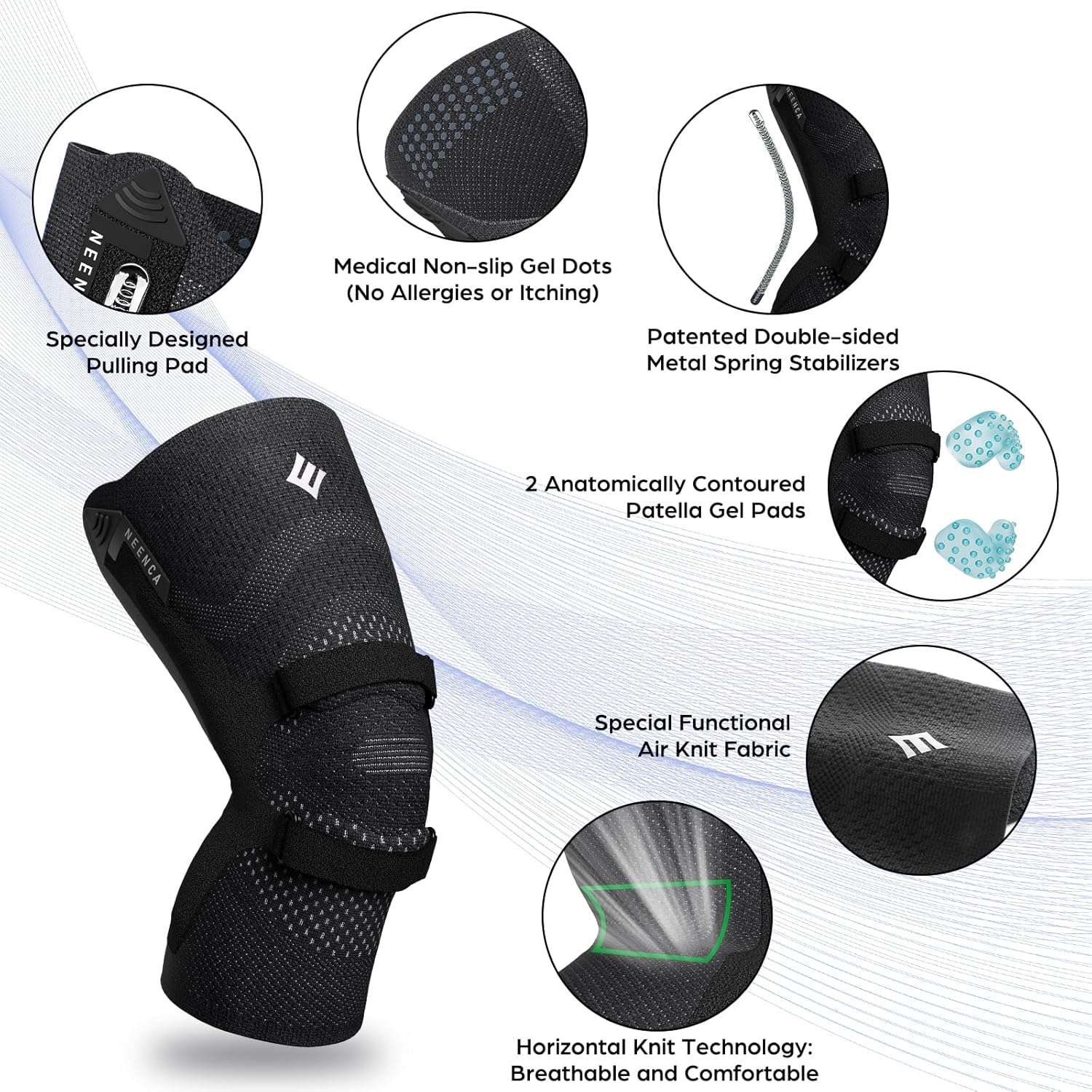 Thumbnail 1 de NEENCA Knee Brace for Knee Pain: Premium Compression Support with Patella & Gel Pads