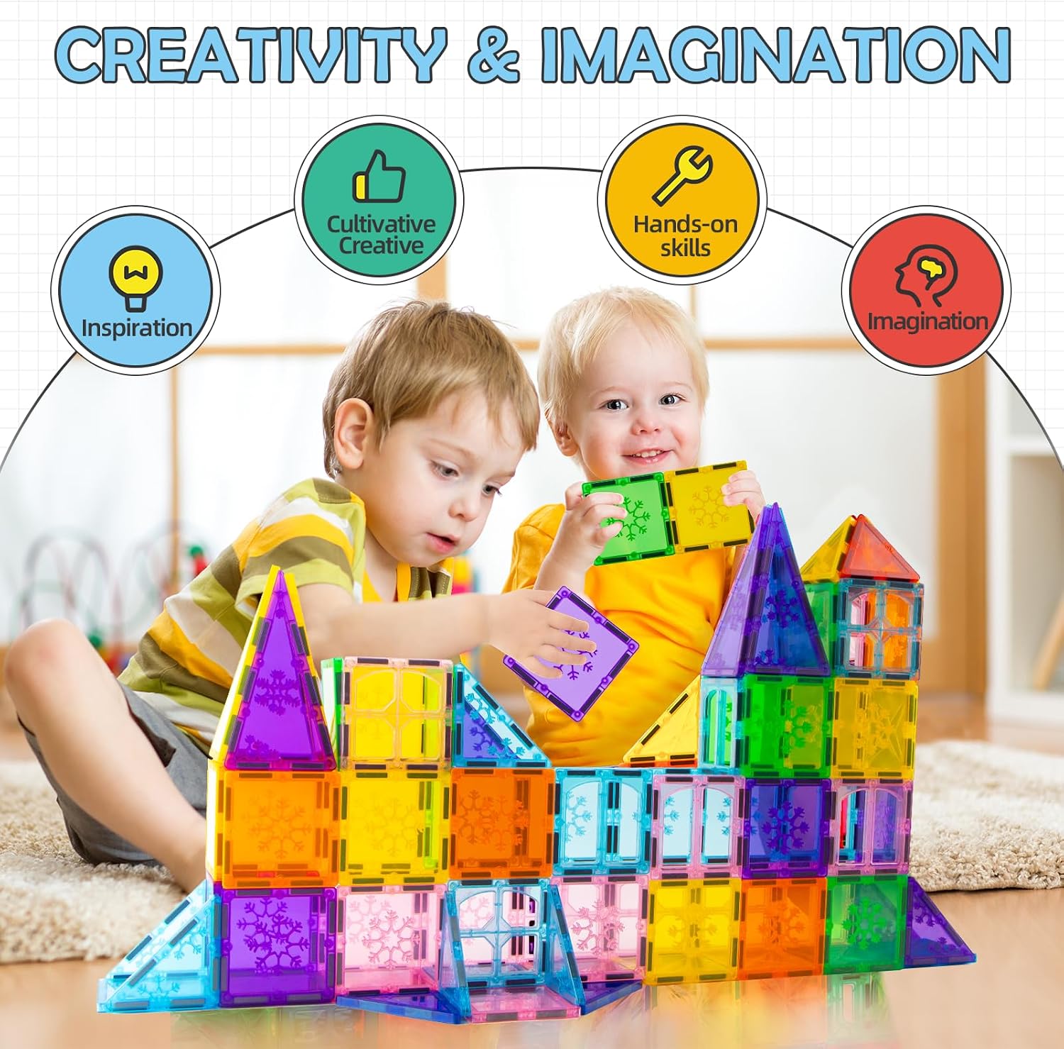 Thumbnail 1 de Xekel 120PCS magnetic building blocks set 🧩