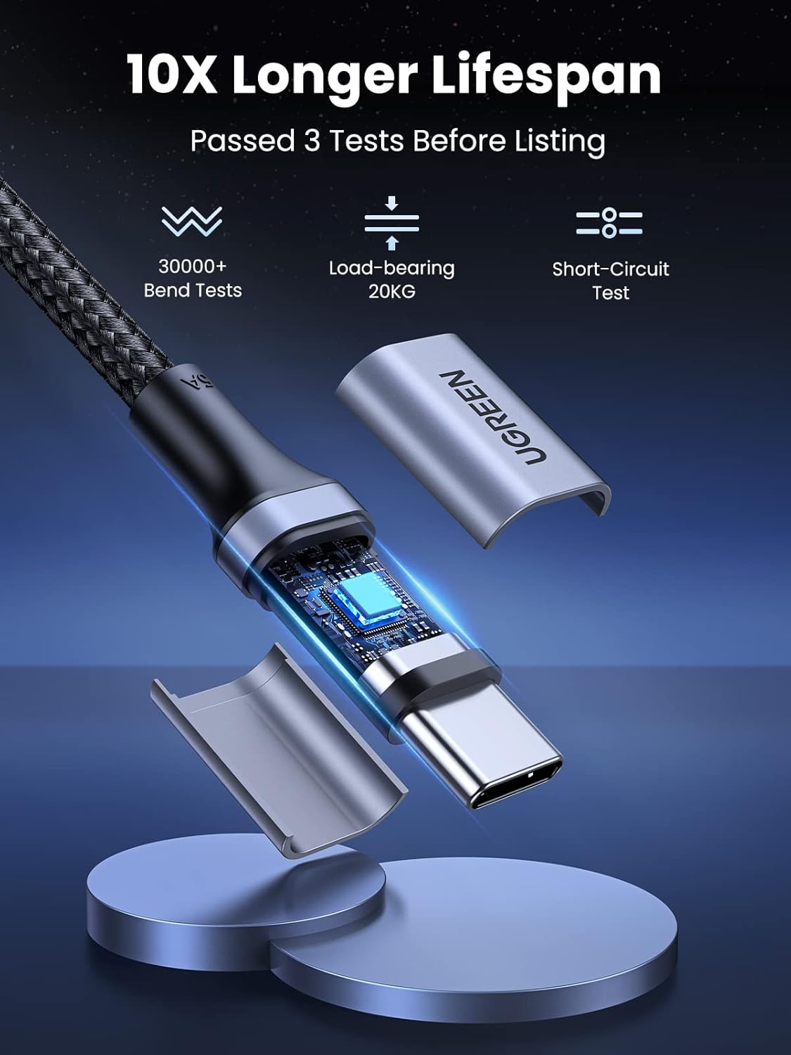 Thumbnail 4 de UGREEN USB C to USB C Cable 100W Fast Charge (1M) – Power, Durability and broad compatibility