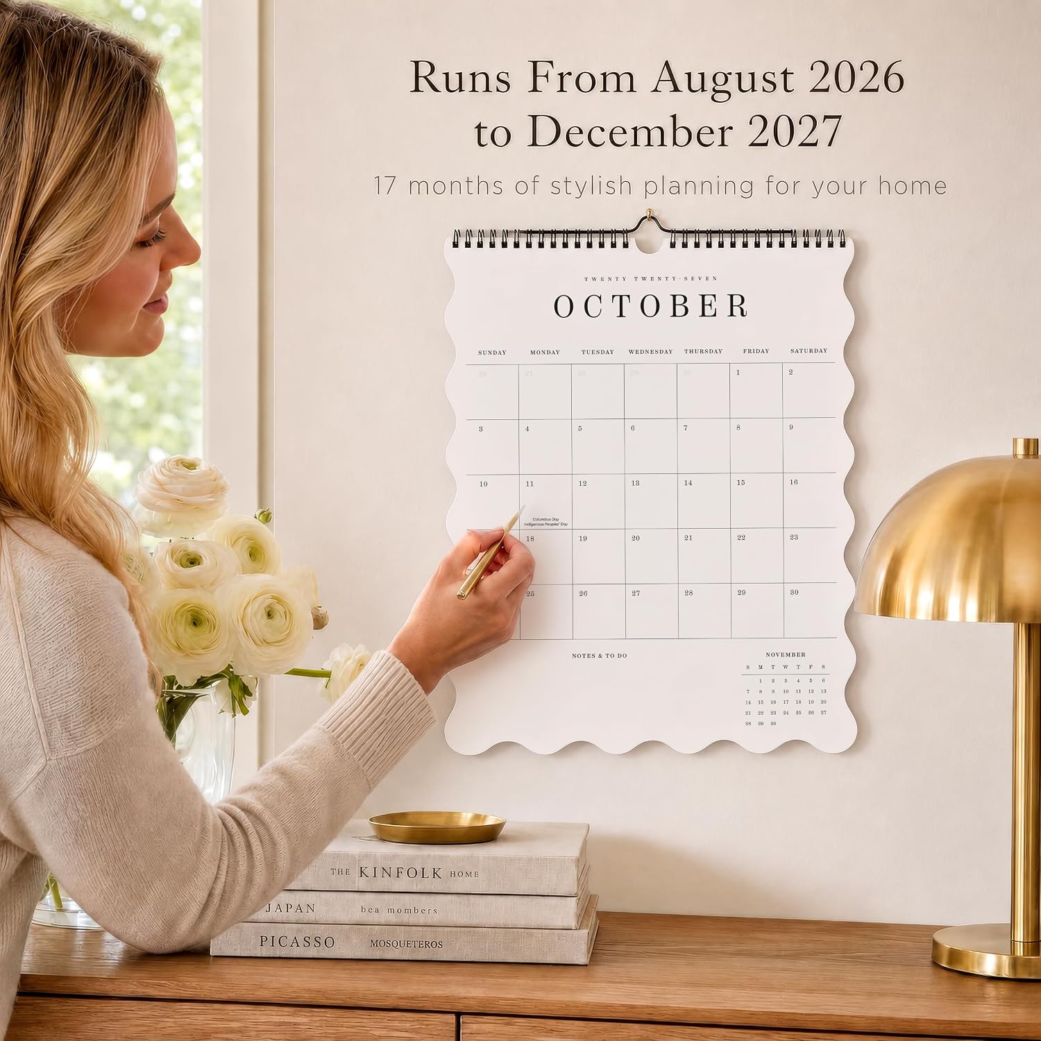 Detalle 2 de ZICOTO 2026–2027 Wall Calendar, 14" x 11", August 2026–December 2027