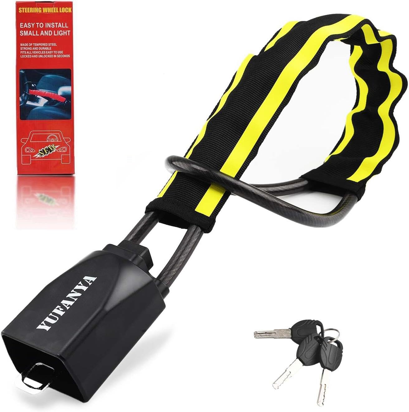 Thumbnail 6 de Universal Steering Wheel and Seat Belt Lock 2 Keys