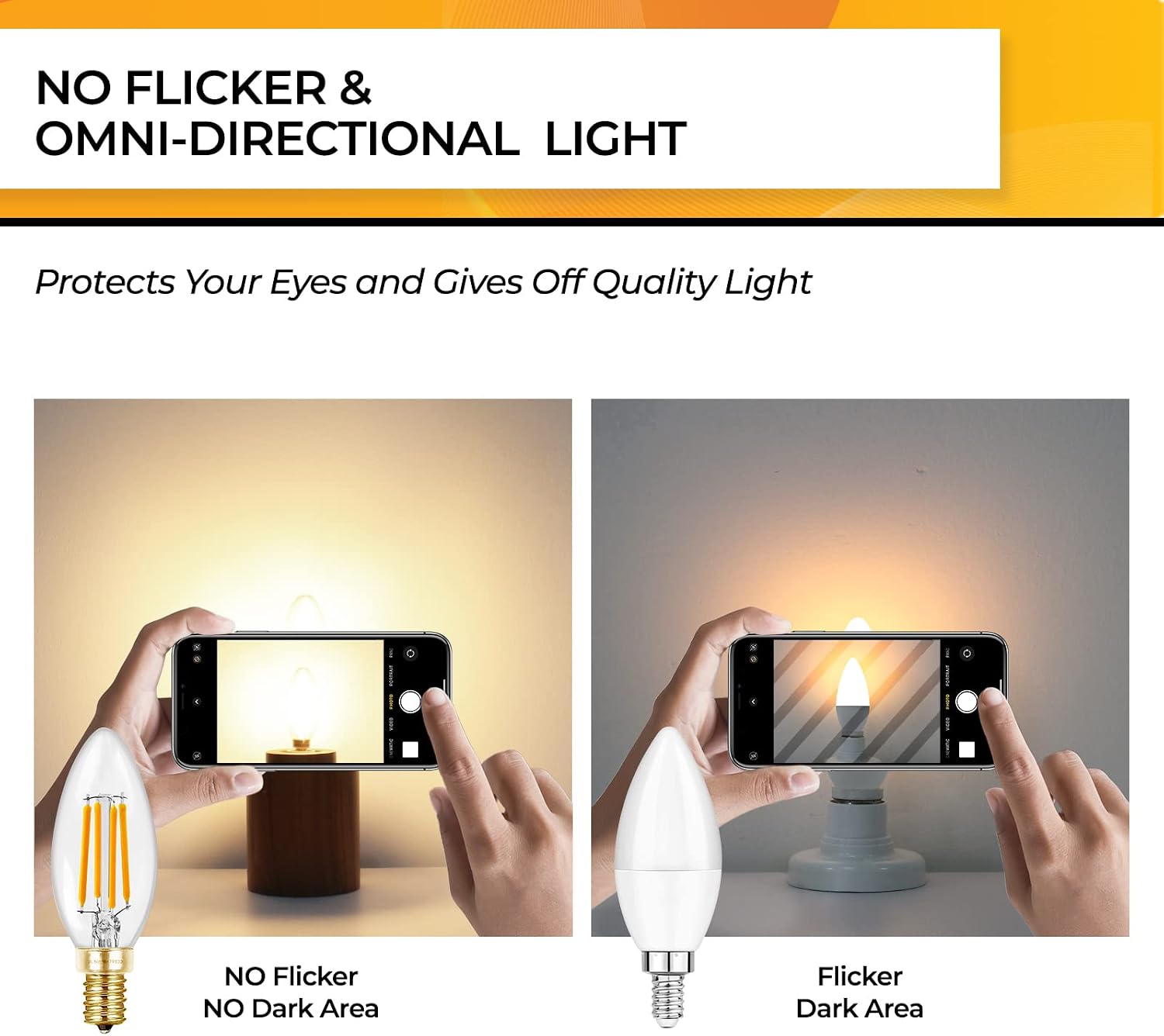 Detalle 2 de HIZASHI LY-C35-6W-W-90-C E12 LED Candle Bulbs, Dimmable, 2700K, 6-Pack