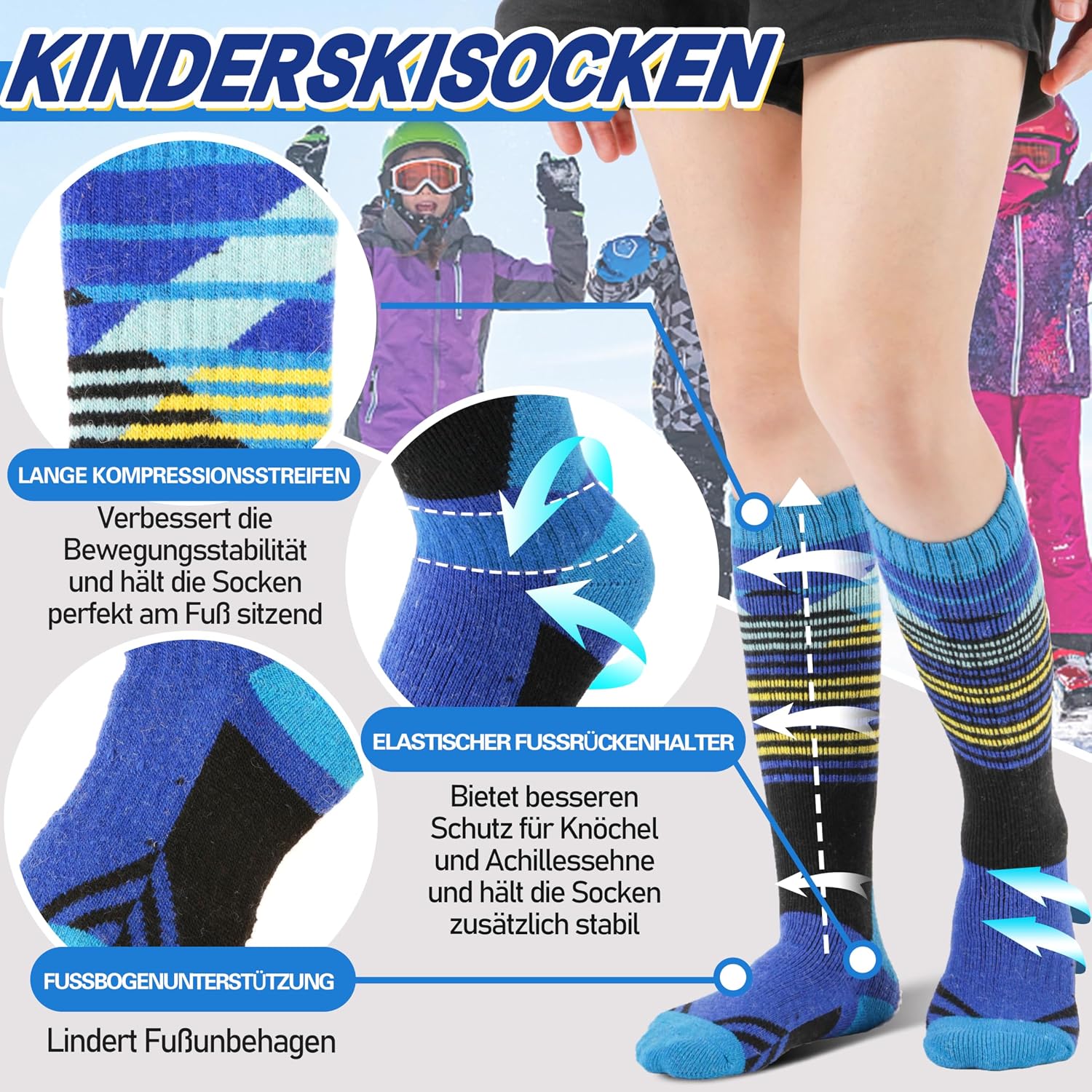 Detalle de ANTSANG 3 Paar Skisocken