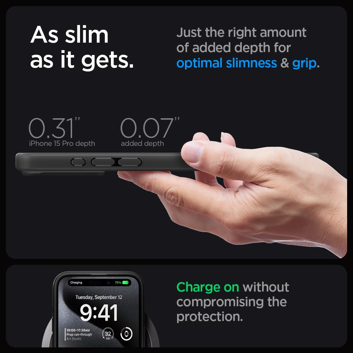 Thumbnail 6 de Spigen Ultra Hybrid MagFit pour iPhone 15 Pro 6,1" — Semi-transparent