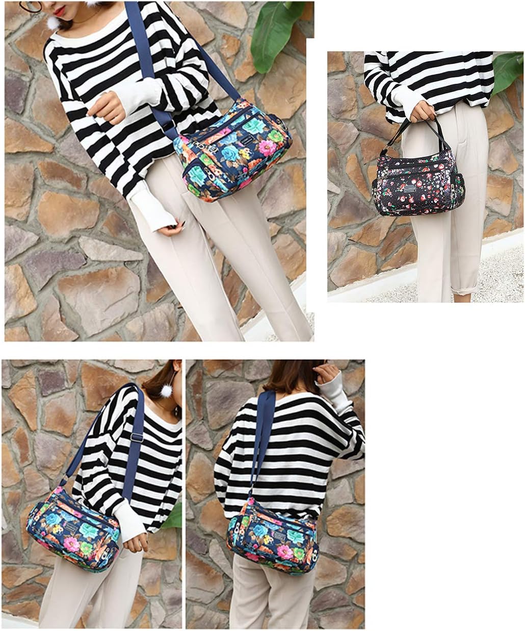 Detalle 2 de NOTAG Crossbody Bag for Women – Waterproof Nylon Multi-Pocket Messenger Bag