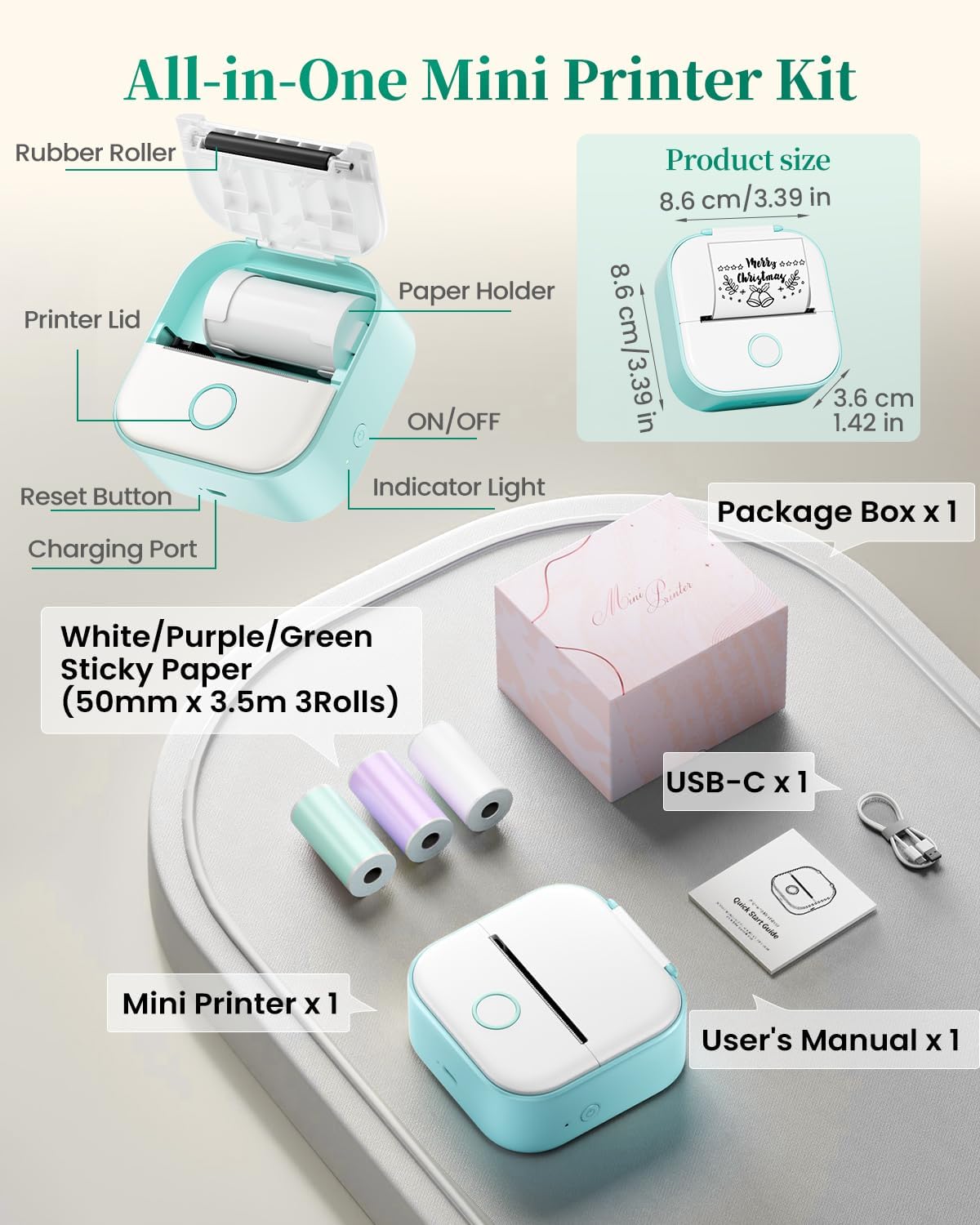 Thumbnail 6 de Memoking T02 Mini Thermal Sticker Printer, Bluetooth AI Sticker Maker