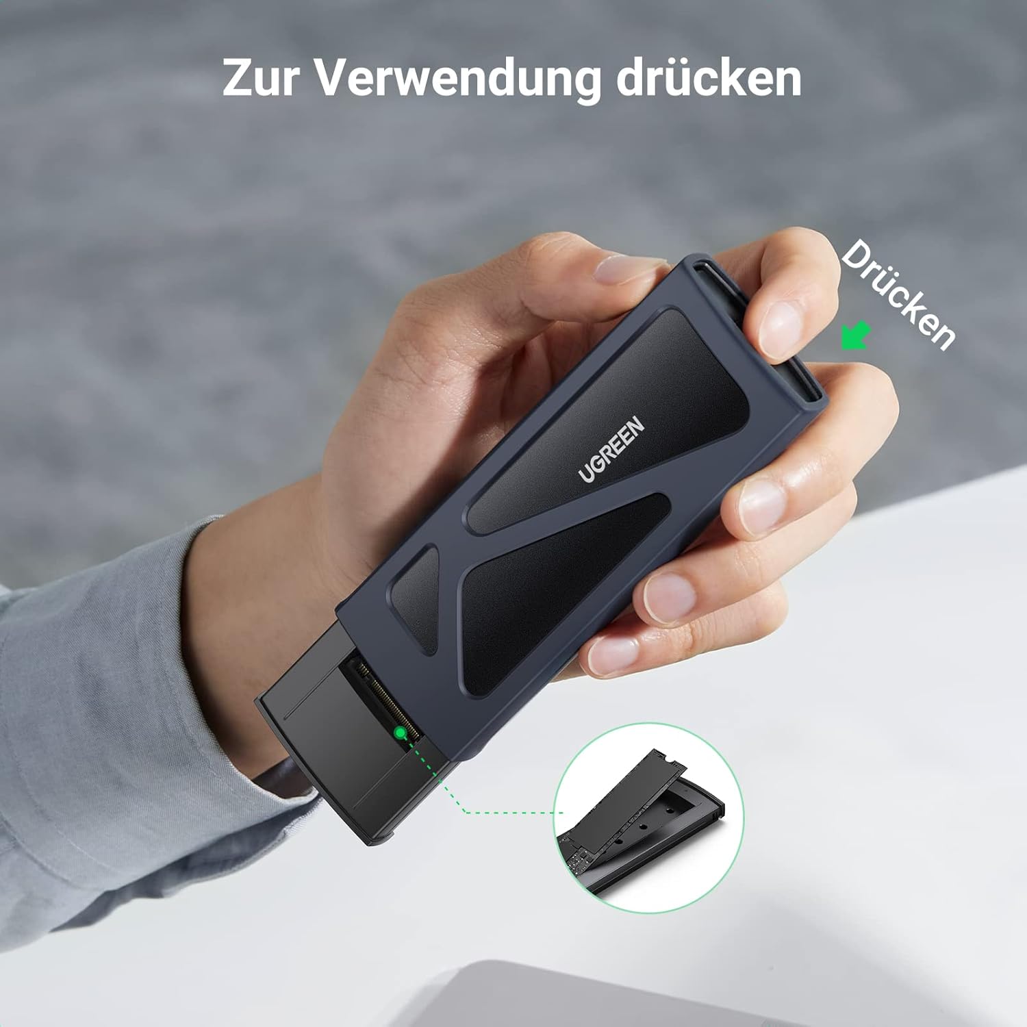 Thumbnail 5 de UGREEN NVMe M.2 USB 3.2 Gehäuse-Adapter mit Kühlkissen – 10 Gbps, M.2 NVMe Docking Station 2230–2280