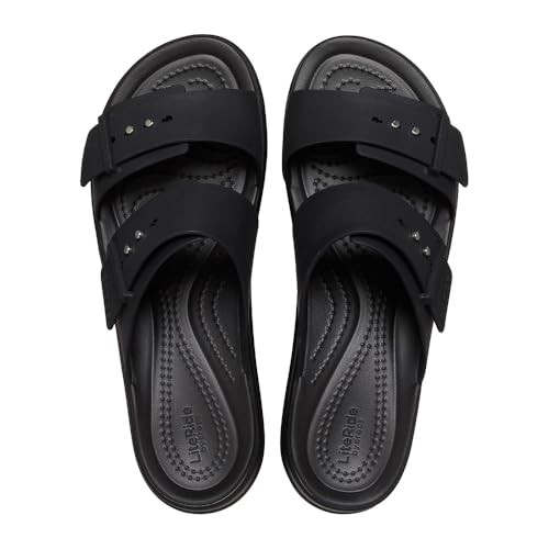 Detalle de Crocs Femme Brooklyn Buckle Low Wedge Sandales – Noir (41/42 EU)