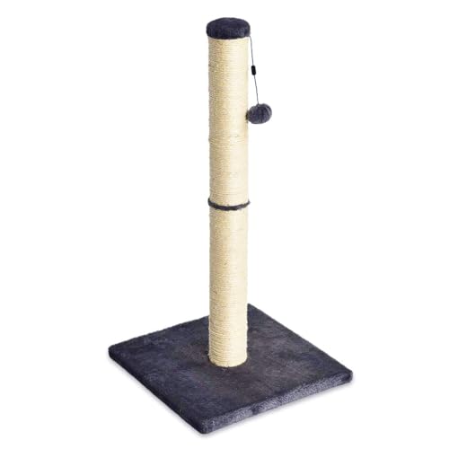Detalle de Amazon Basics Arbre à chat d'intérieur standard avec jouet suspendu — gris, 80 cm
