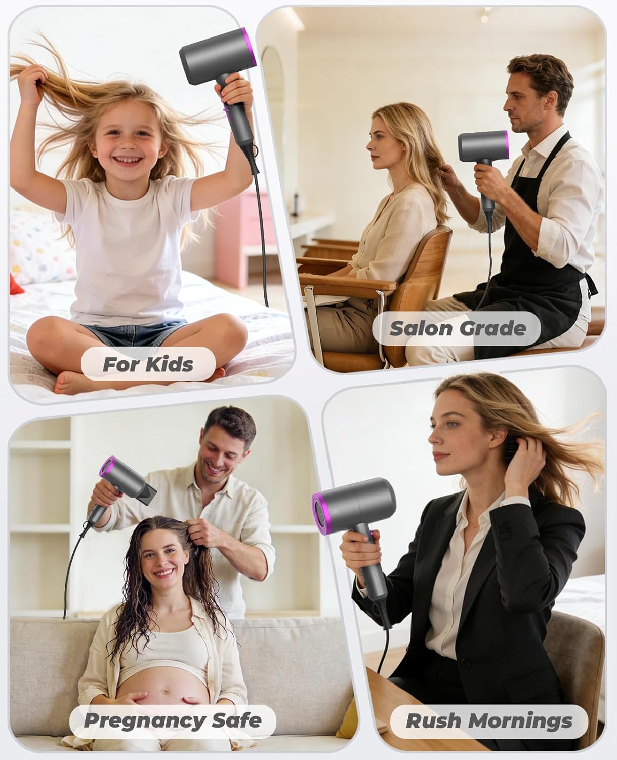 Thumbnail 4 de Professional Ionic Hair Dryer with 1800W AC Motor — Fast Drying, Safe & Portable