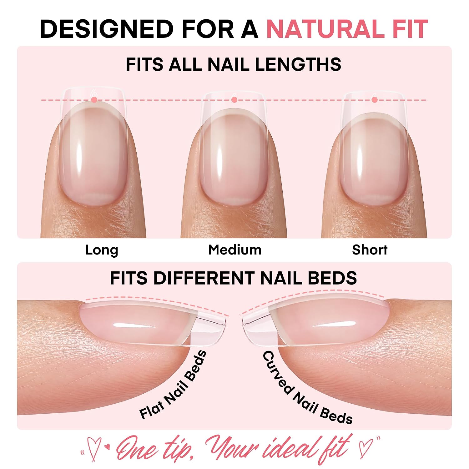Thumbnail 5 de UNA GELLA Short Square Gel Nail Tips, 150 Pieces