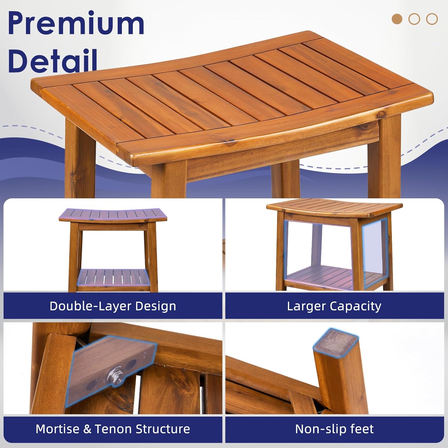 Thumbnail 4 de Upolana Teak Shower Bench, 20"