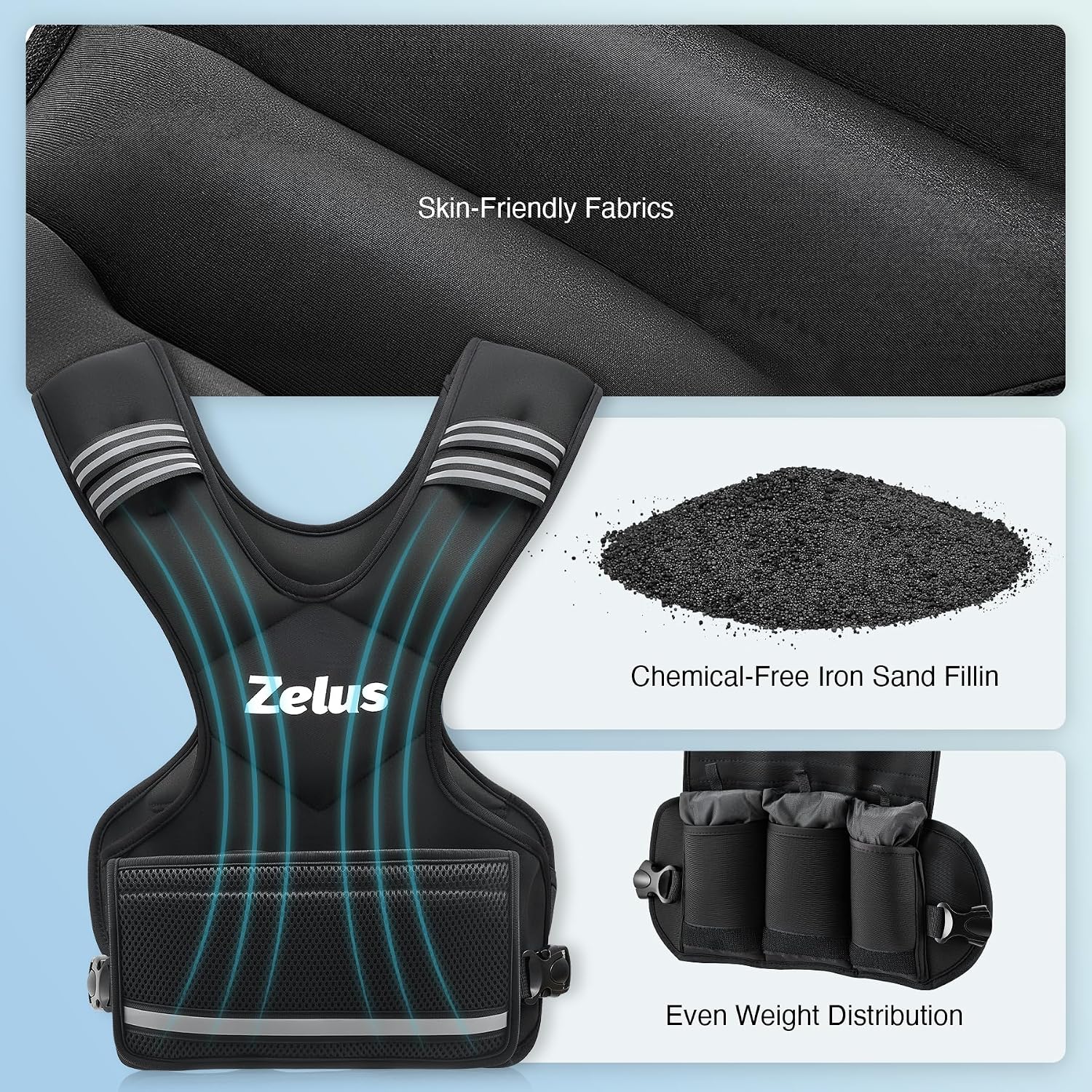 Thumbnail 4 de ZELUS Weighted Vest 4โ10lb Vest for Home Workouts ๐