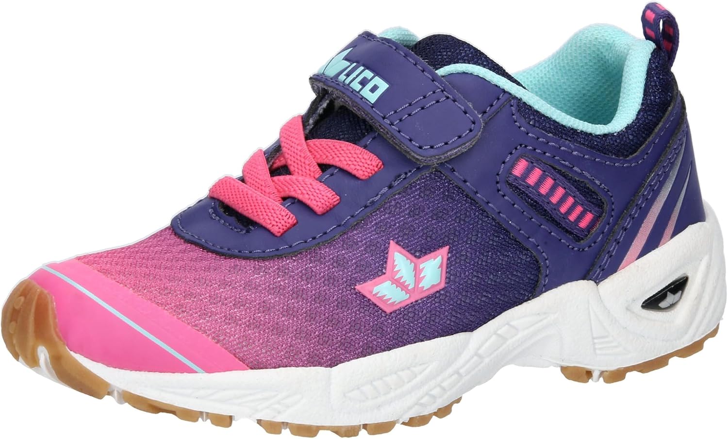 Detalle de Lico Unisex Kinder Barney vs Hallenschuhe – mit Klett & elastischen Schnürsenkeln, flexible TPR-Laufsohle