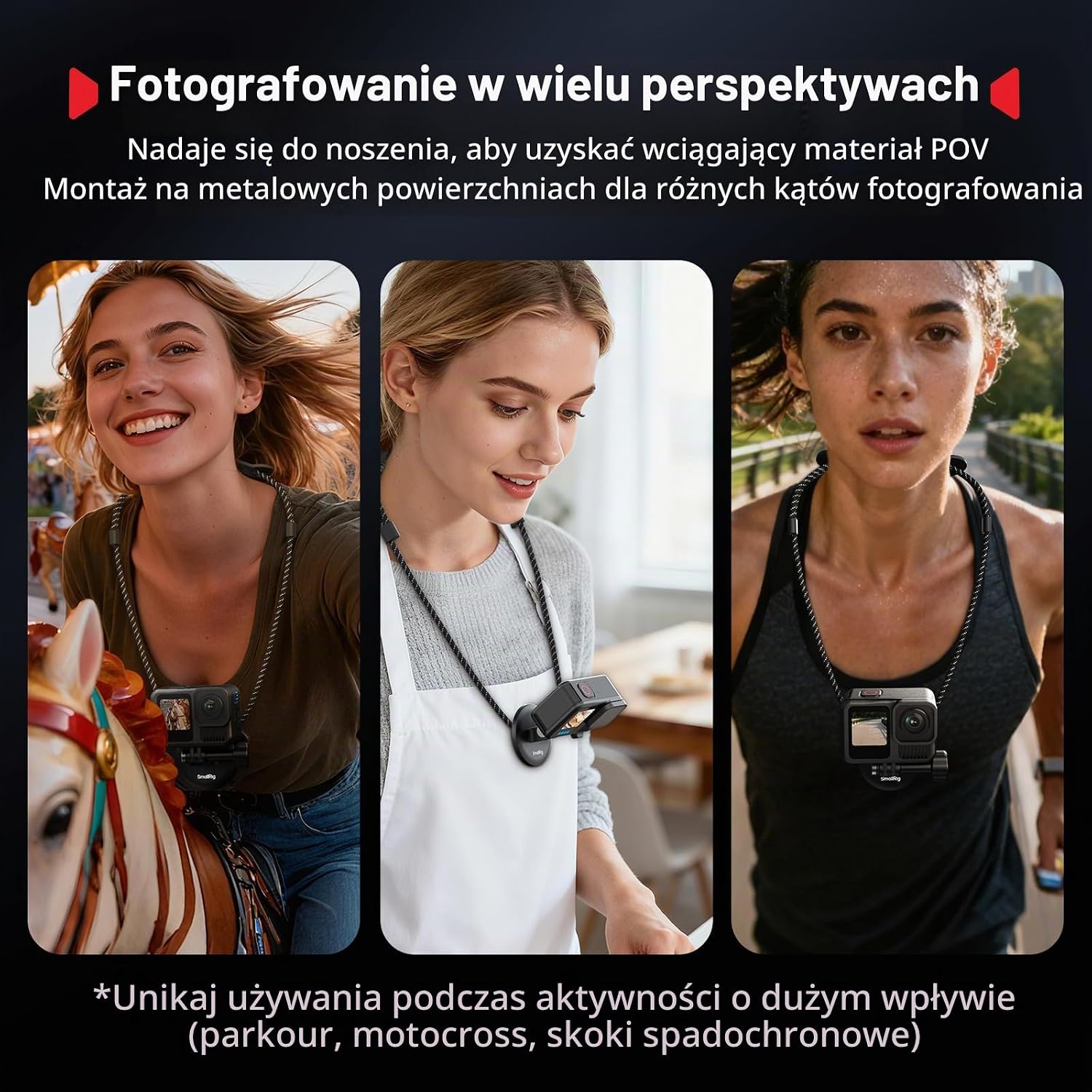 Thumbnail 1 de SMALLRIG 5360 – magnetyczny, szybkozłączny uchwyt na szyję do kamer sportowych