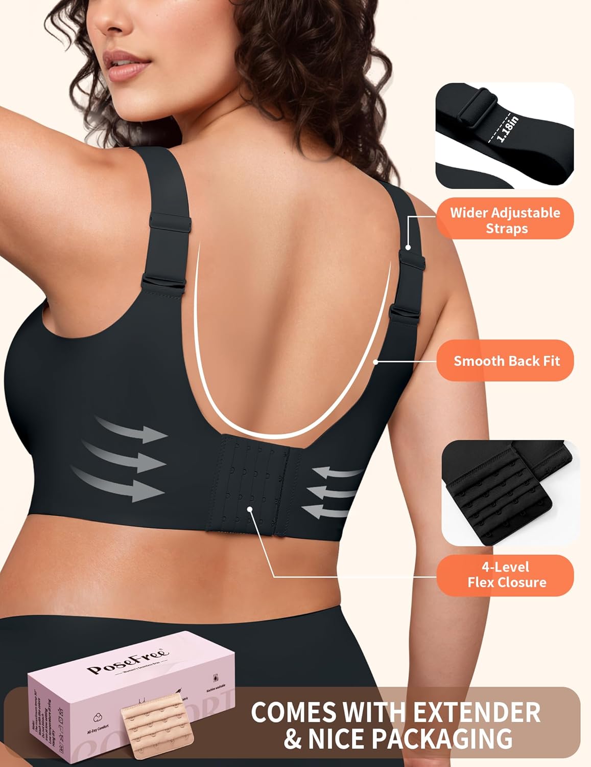 Thumbnail 2 de PoseFree Wireless Support Camisole Bra for Women 🧷