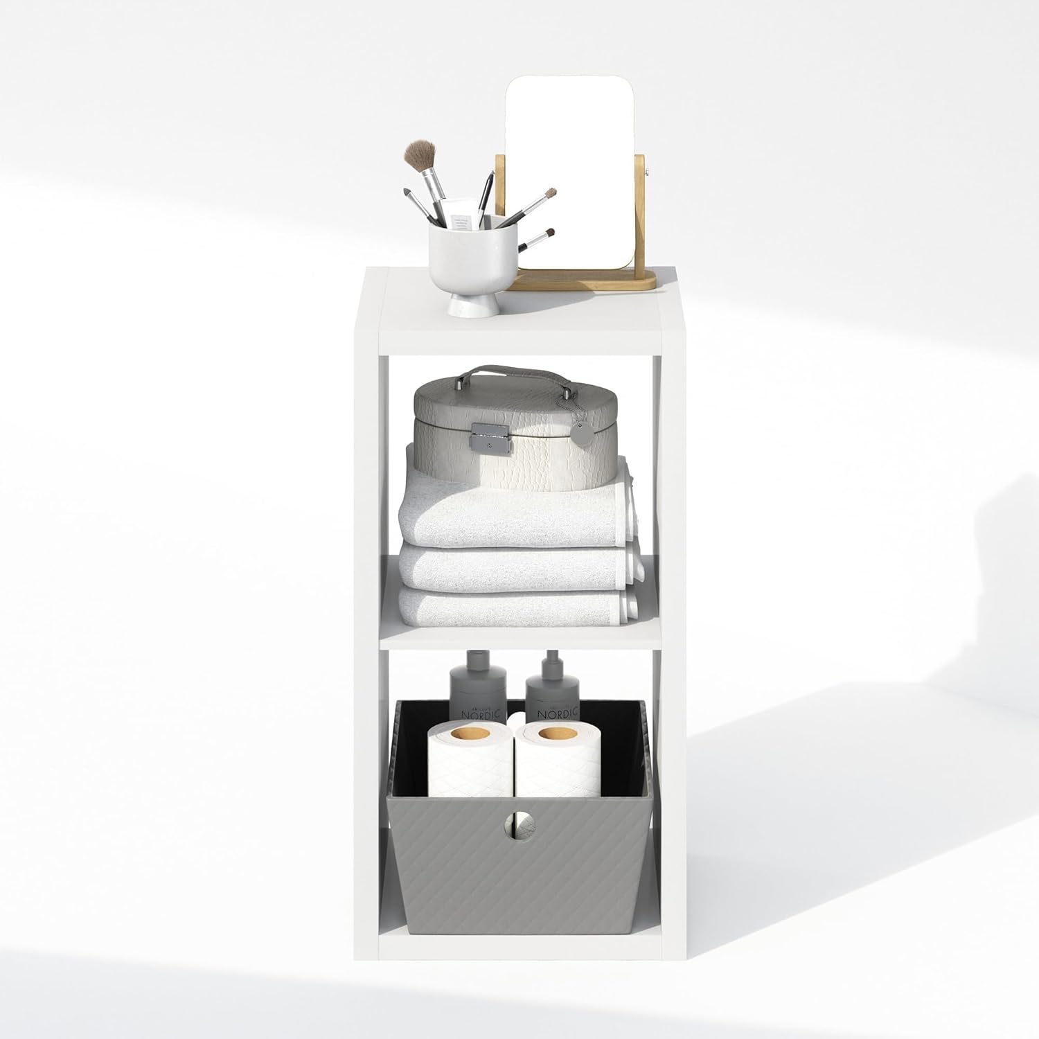 Detalle de Furinno Cubic Scaffale Organizzatore Multiuso Aperto per Abbigliamento e Armadio, 2 Cubi, Bianco