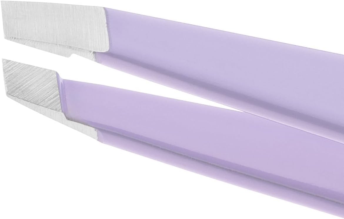 Detalle de TWEEZERMAN Slant Tweezer for Eyebrows, Lavender Stainless Steel, 25° Tip