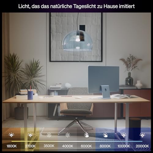 Detalle de Philips Hue Smart LED A60 Lampen, E27, 4er Pack – flexible Lichtwelten für Dein Home