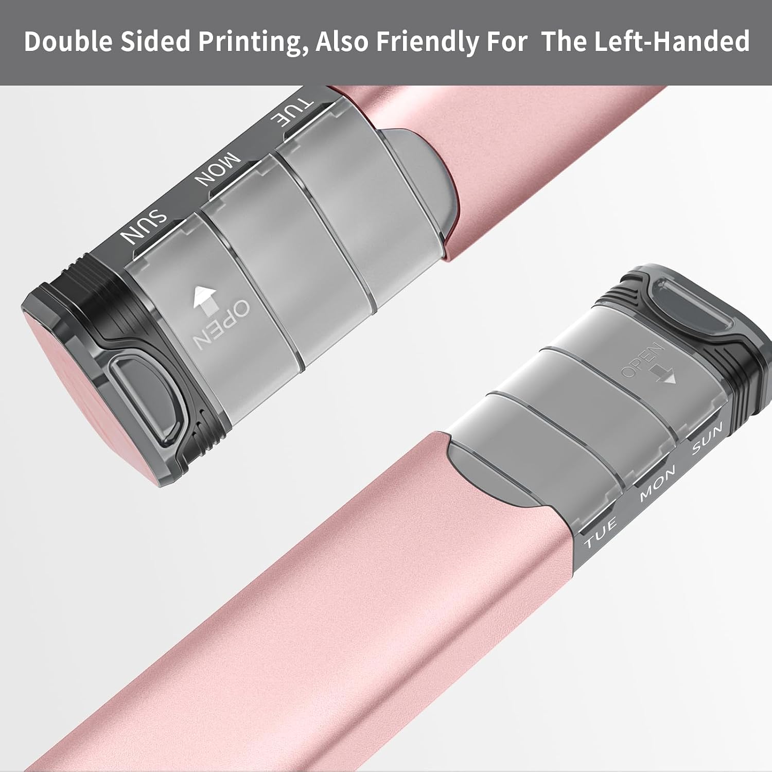 Detalle de Serfeymi Weekly 7-Day Metal Pill Organizer in Pink
