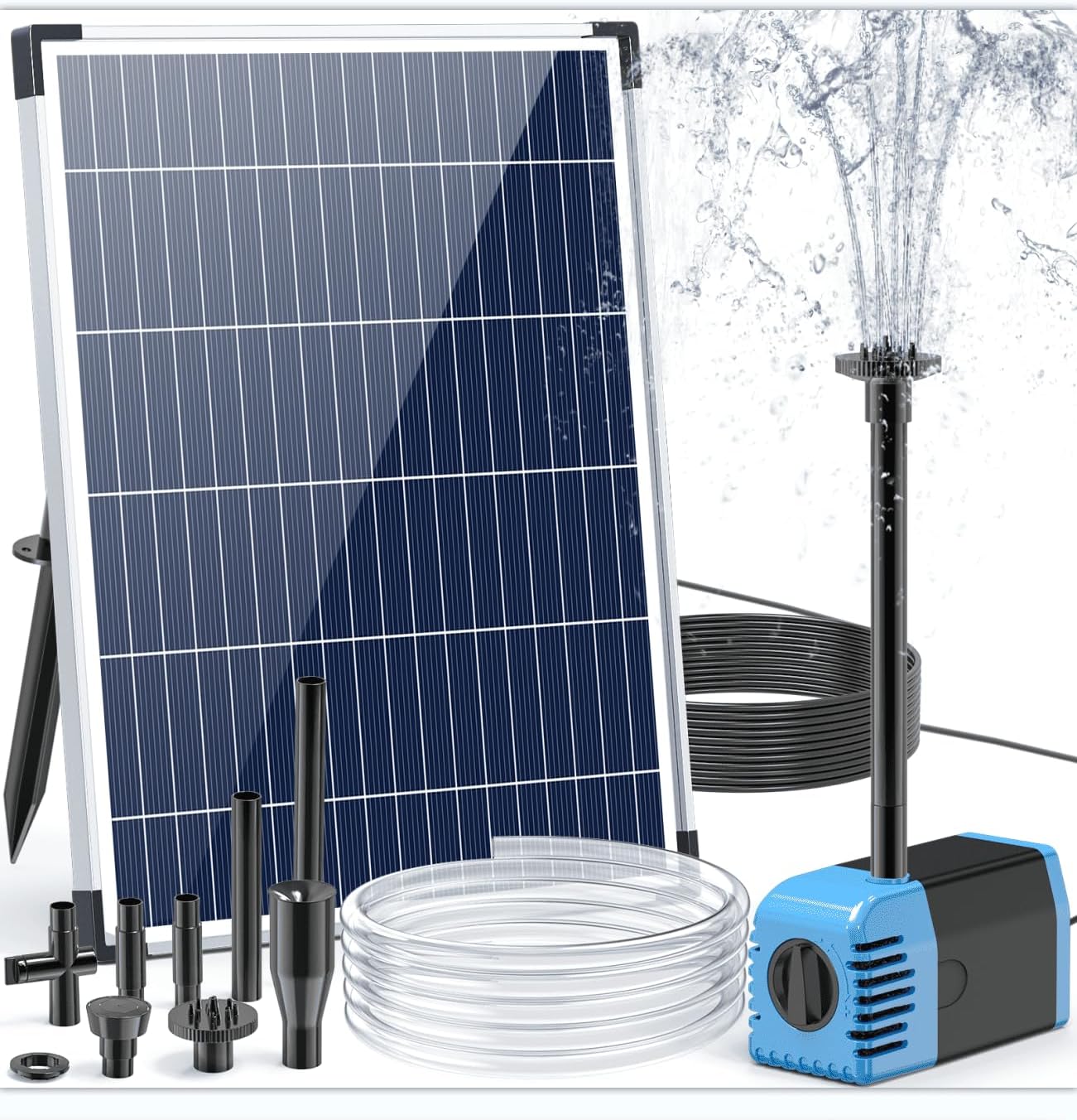 Thumbnail 2 de Biling 35W Solar Water Fountain Pump (1600 L/H) with 4 Nozzles and 5m Cable