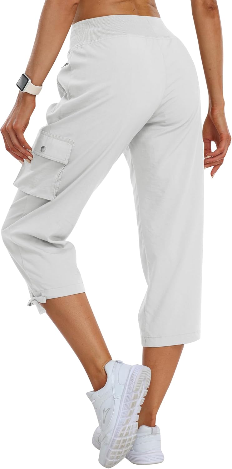 Detalle de MoFiz Pantalon cargo de randonnée femme 3/4 léger respirant à poches zippées