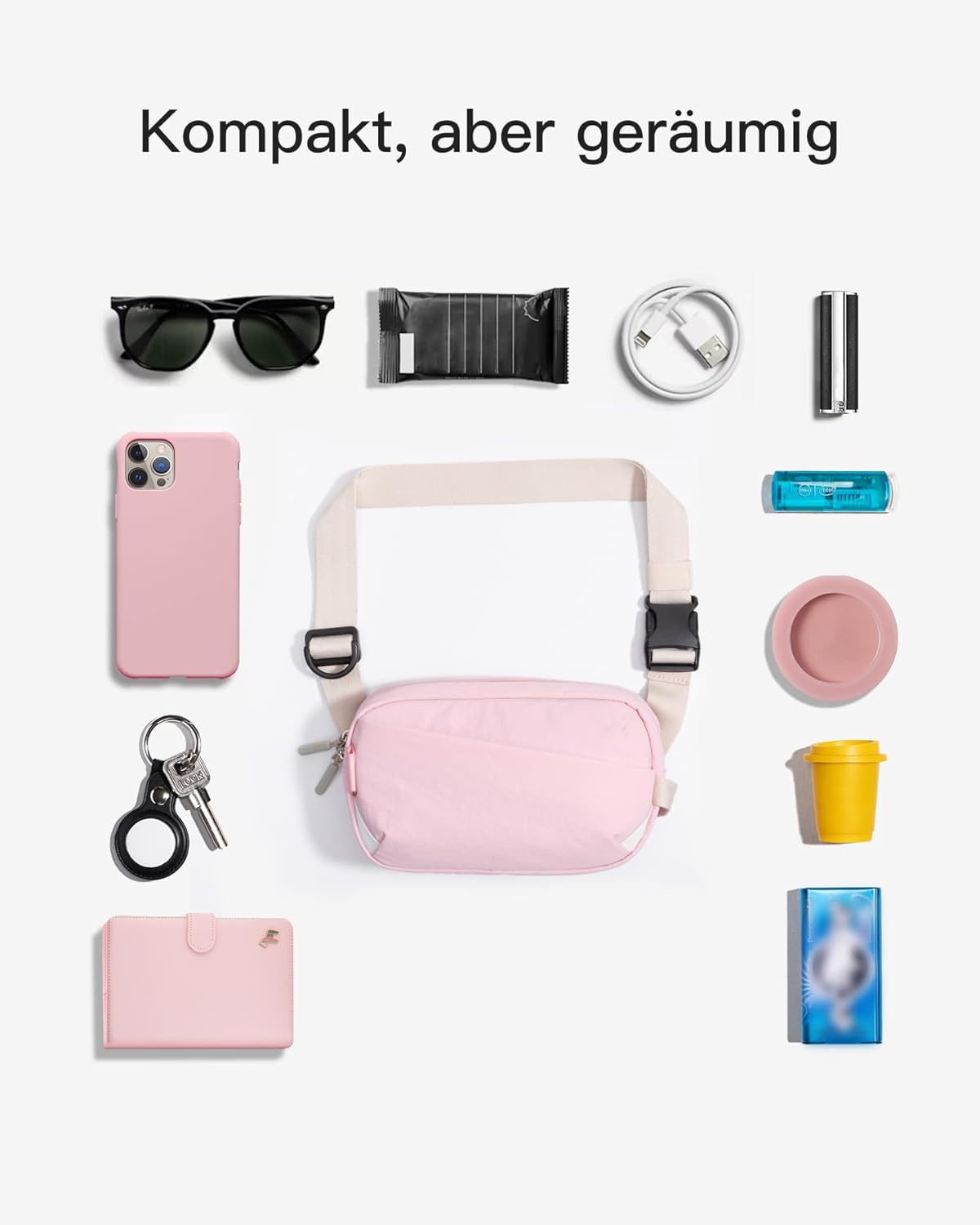 Thumbnail 6 de Inateck Sling Bag X-Mini (1,5 Liter) – Bauchtasche/Gürteltasche mit RFID-Schutz, rosa